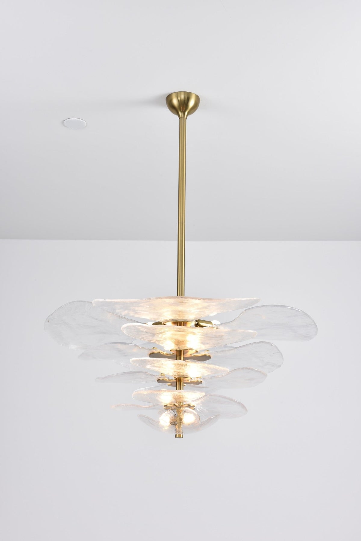 Livenq Lustre Pétale en Verre Murano Doré Luxe-Cielum