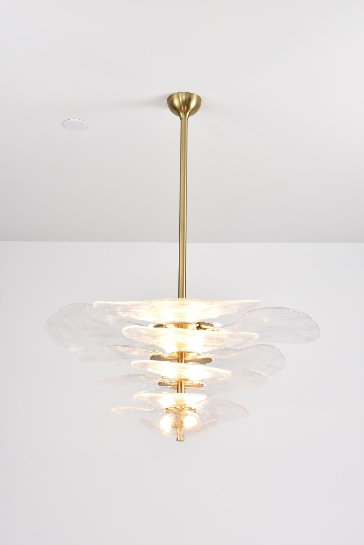 Livenq Lustre Pétale en Verre Murano Doré Luxe-Cielum