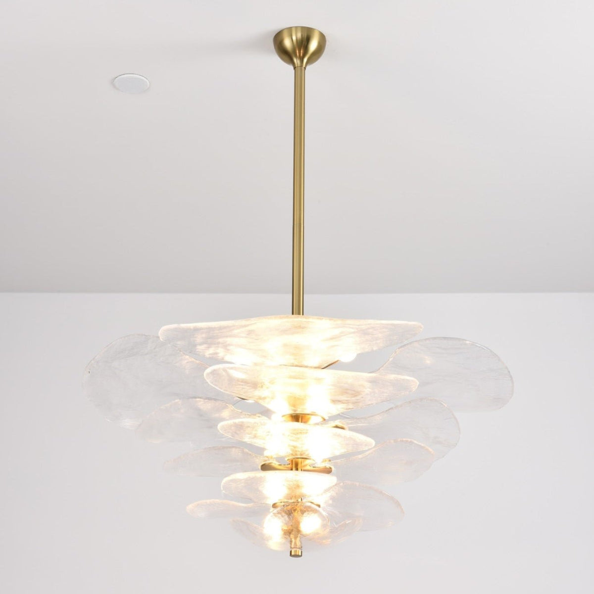 Livenq Lustre Pétale en Verre Murano Doré Luxe-Cielum