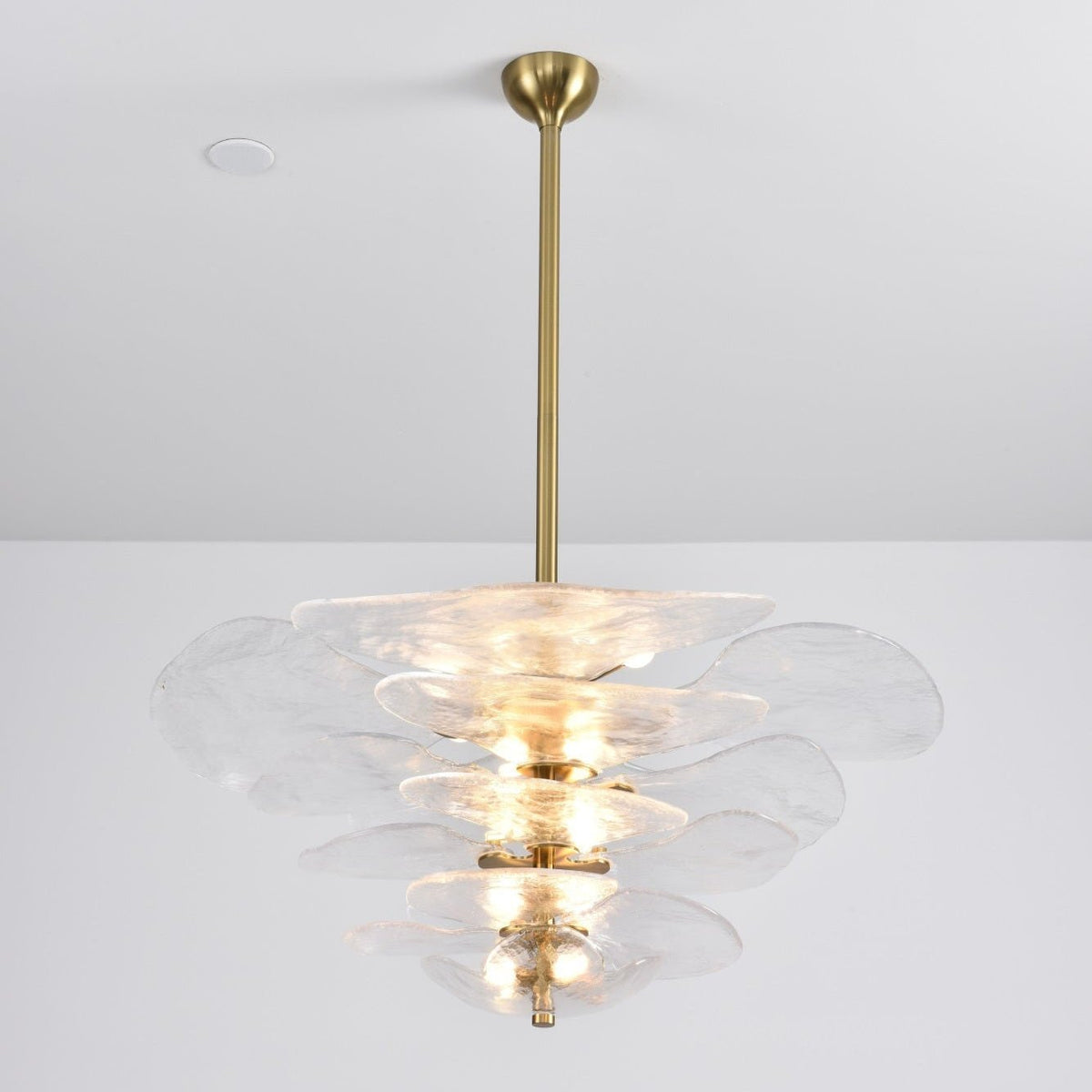 Livenq Lustre Pétale en Verre Murano Doré Luxe-Cielum