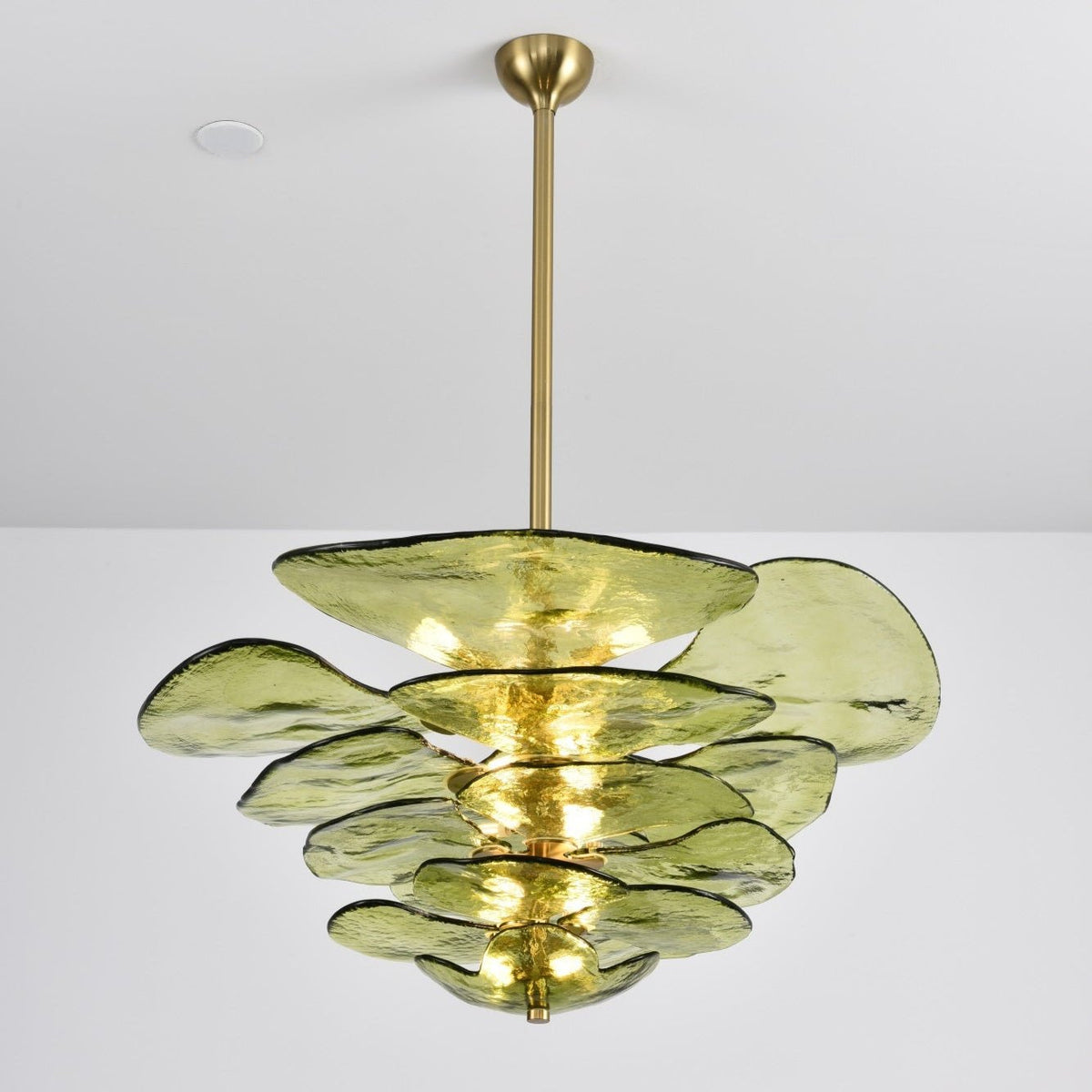 Livenq Lustre Pétale en Verre Murano Doré Luxe-Cielum