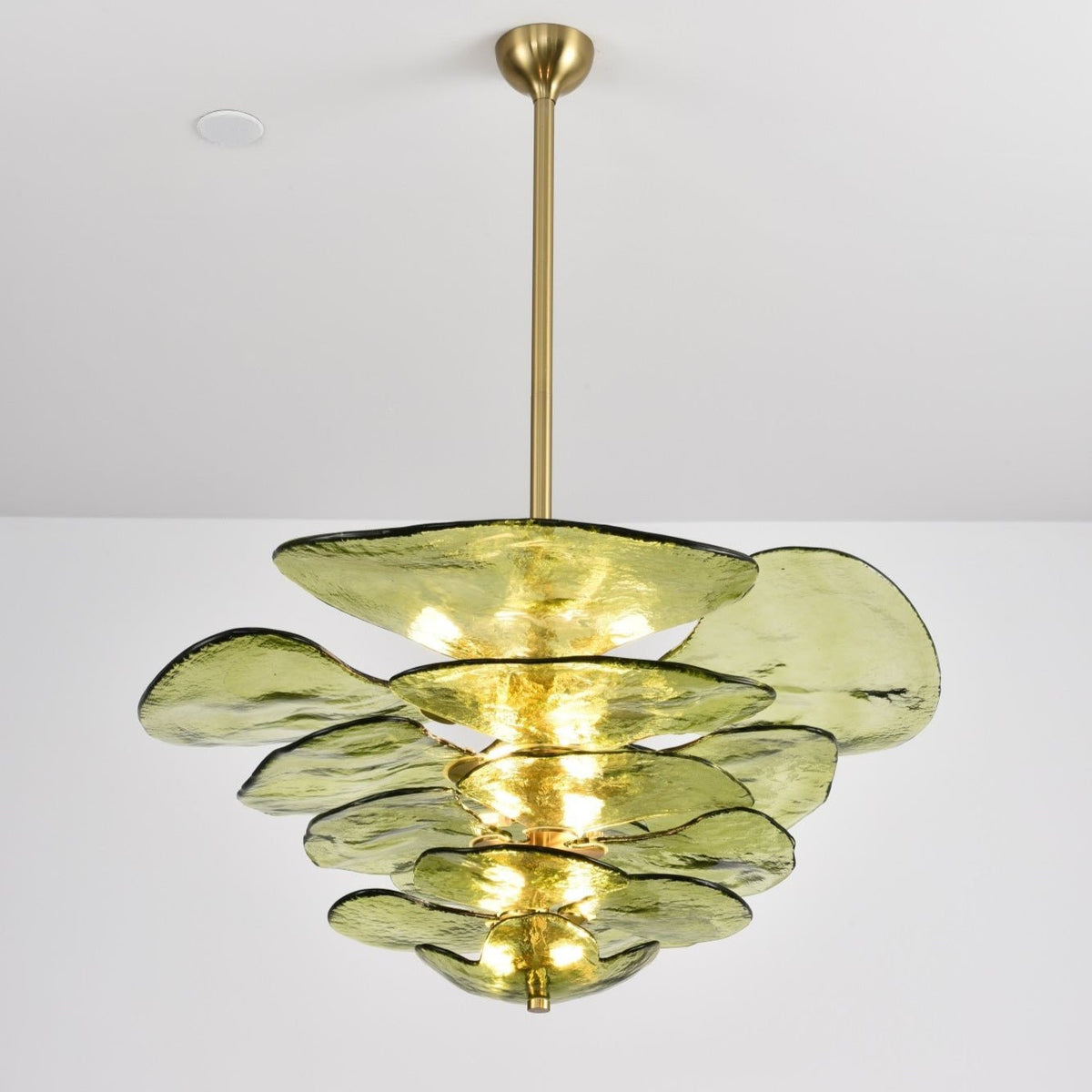 Livenq Lustre Pétale en Verre Murano Doré Luxe-Cielum