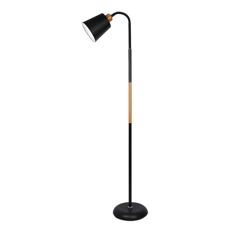 Tiffany Lampadaire Cylindre Moderne, Métal, Noir/Blanc, Salon