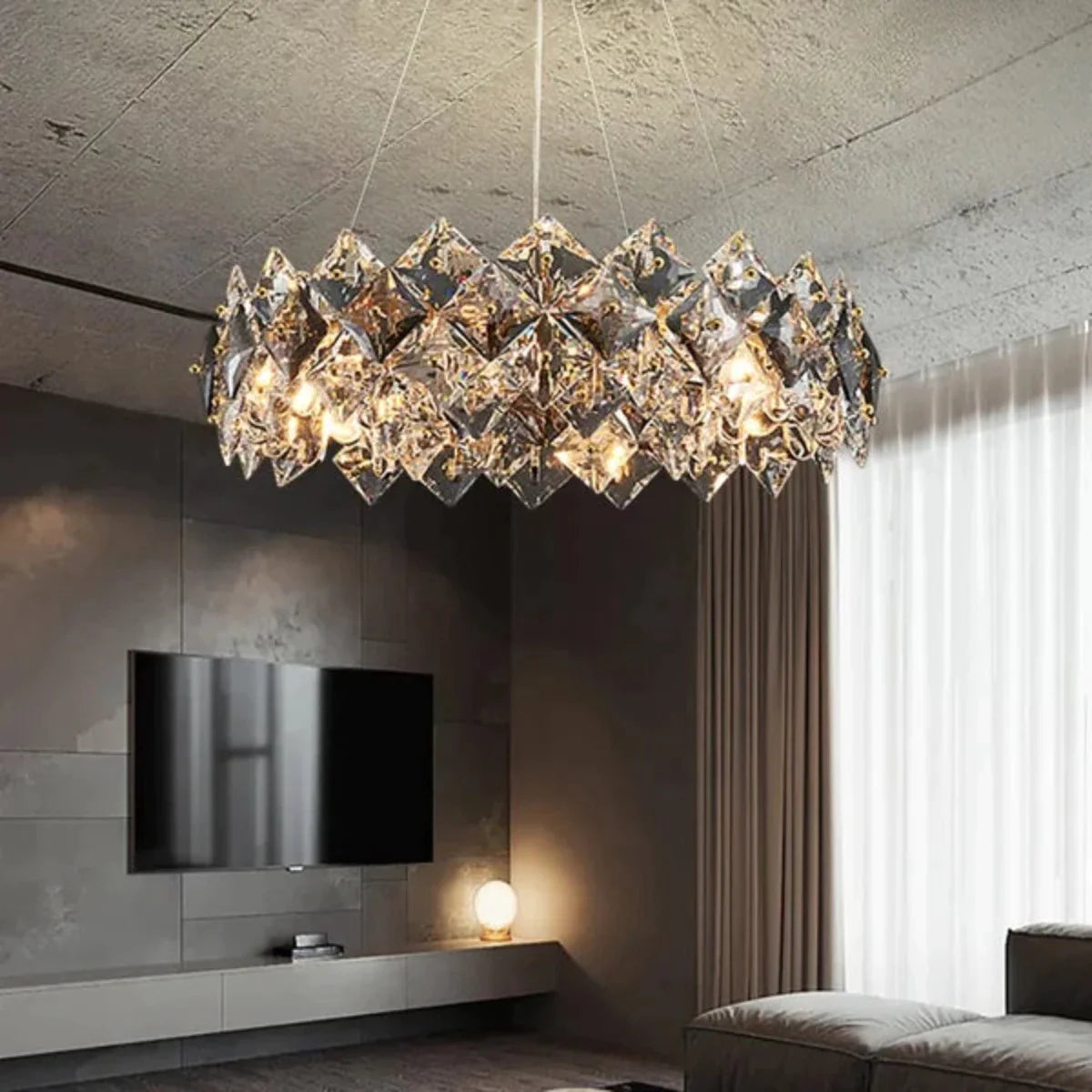 Kristy Cristal Moderne Lustre 6 Lumières Salon/Chambre à Coucher