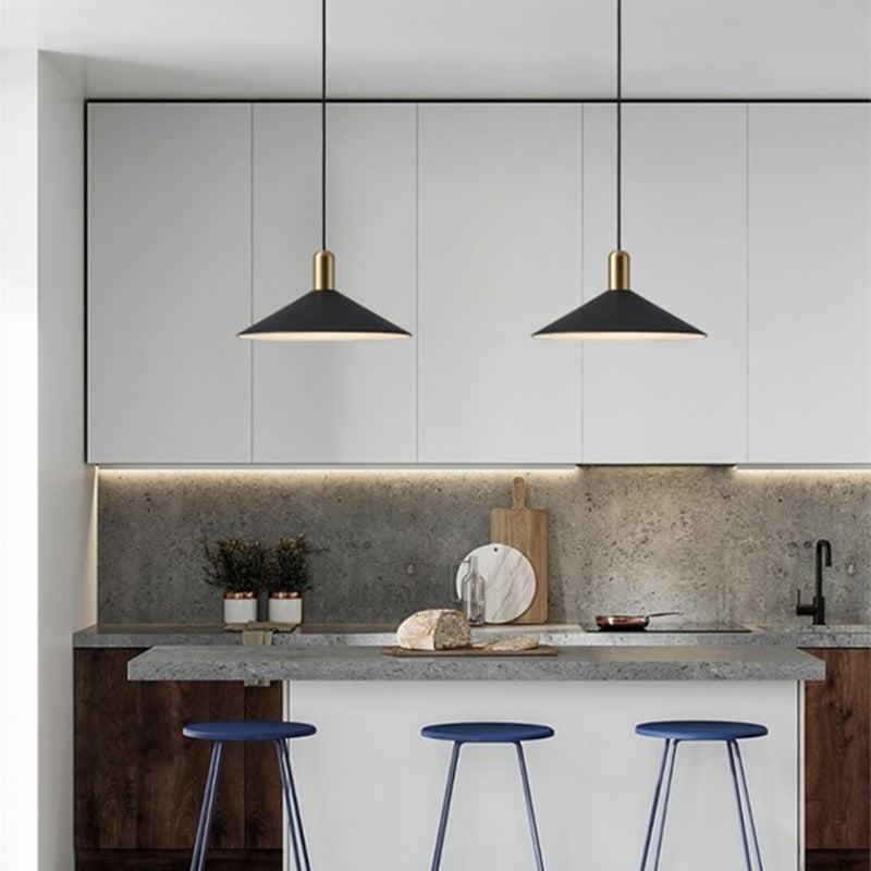 Arisha Suspension Moderne LED Acrylique/Métal, Noir/Blanc/Or, Salon