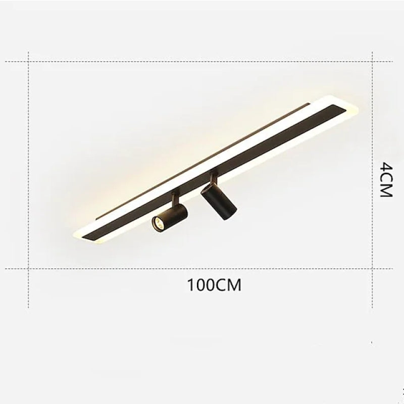 Aim Plafonnier Linéaire Minimaliste Métal/Acylique Noir Salle à Manger