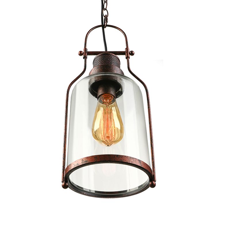 Epoch LED Suspension Noir Rouille Verre Métal Chambre à coucher