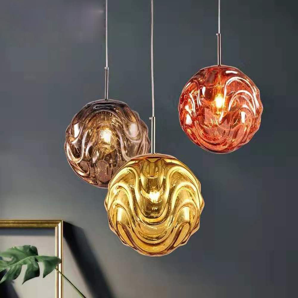 Valentina Moderne Sphère Suspension Verre Or/Noir Salle à manger