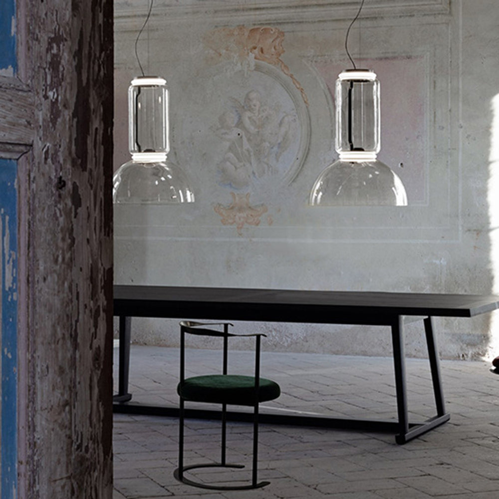 Valentina Luminaires Suspensions LED Cylindre Minimalisme Métal/Verre Transparent Salon/Chambre à Coucher