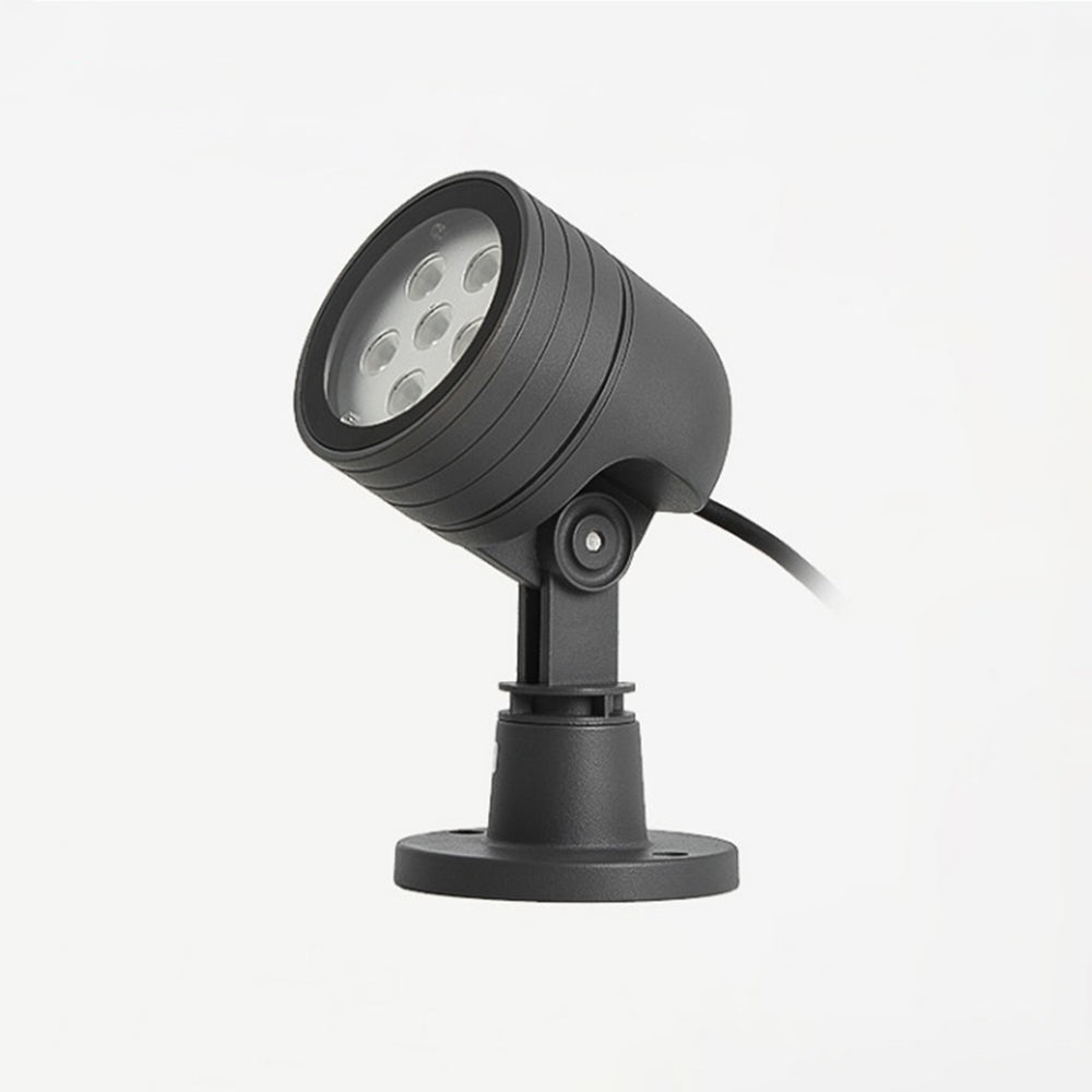 Ray Lampe Extérieure au Sol Cylindre Simple, Métal/Verre, Noir, Cour