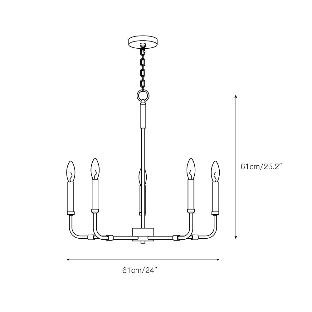 Abner Lustre Industriel Moderne Laiton