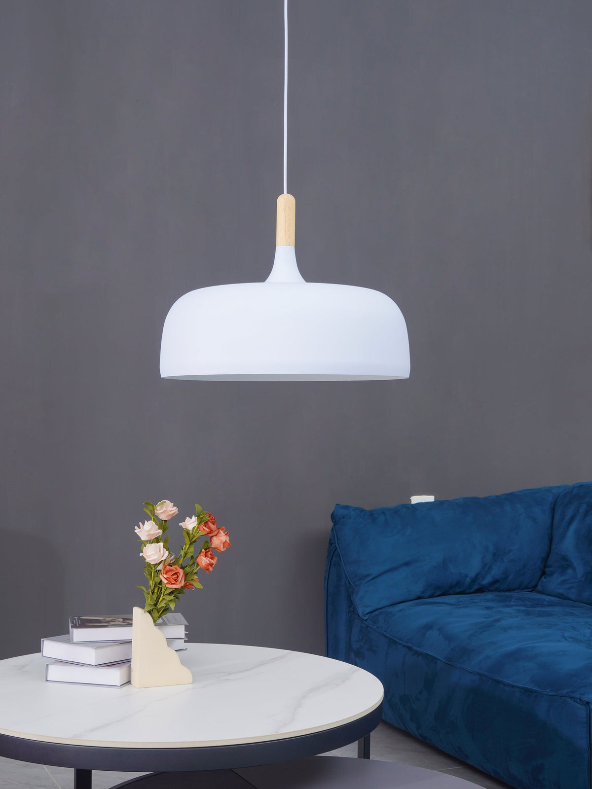 Galio Suspension Lampe Abat-jour Blanc en Bois