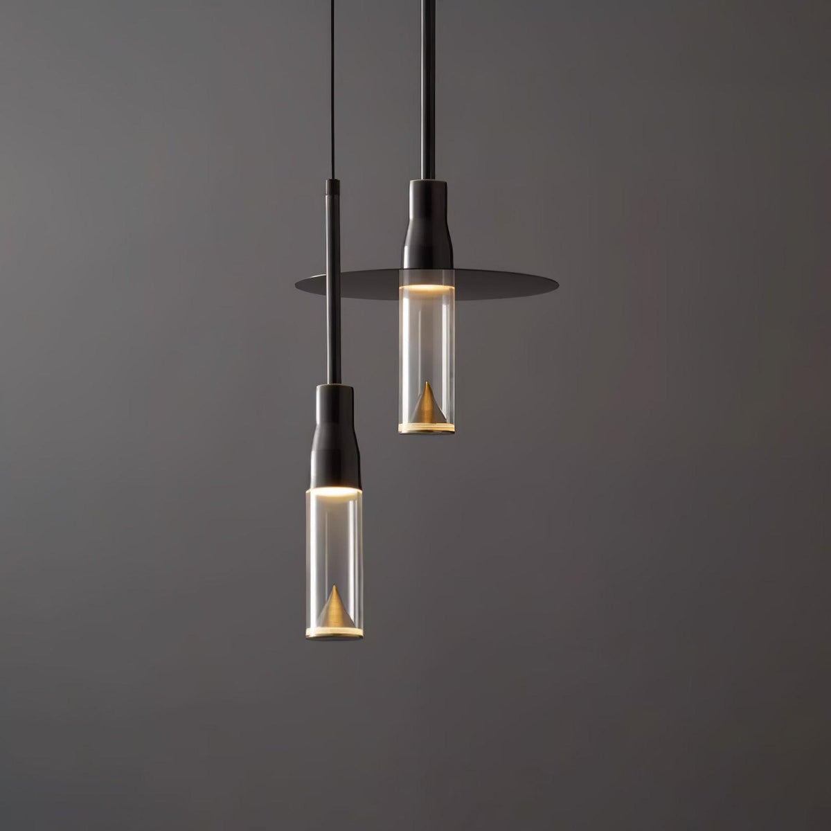 Darelise Lampe suspendue en acrylique avec plaque de chapeau chromée moderne