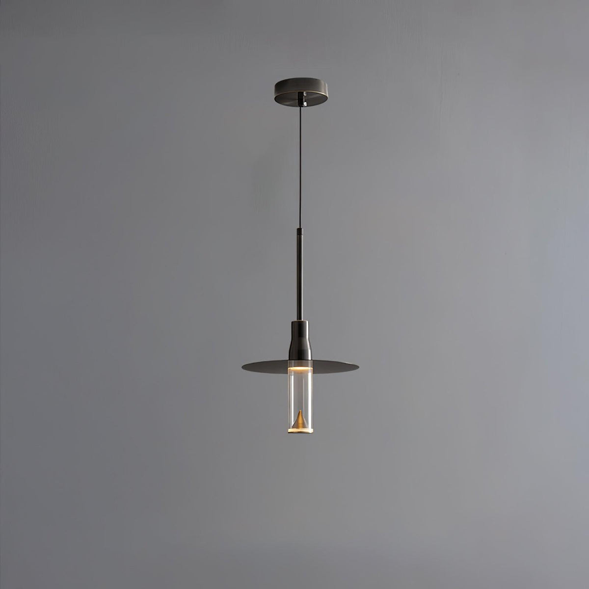 Darelise Lampe suspendue en acrylique avec plaque de chapeau chromée moderne