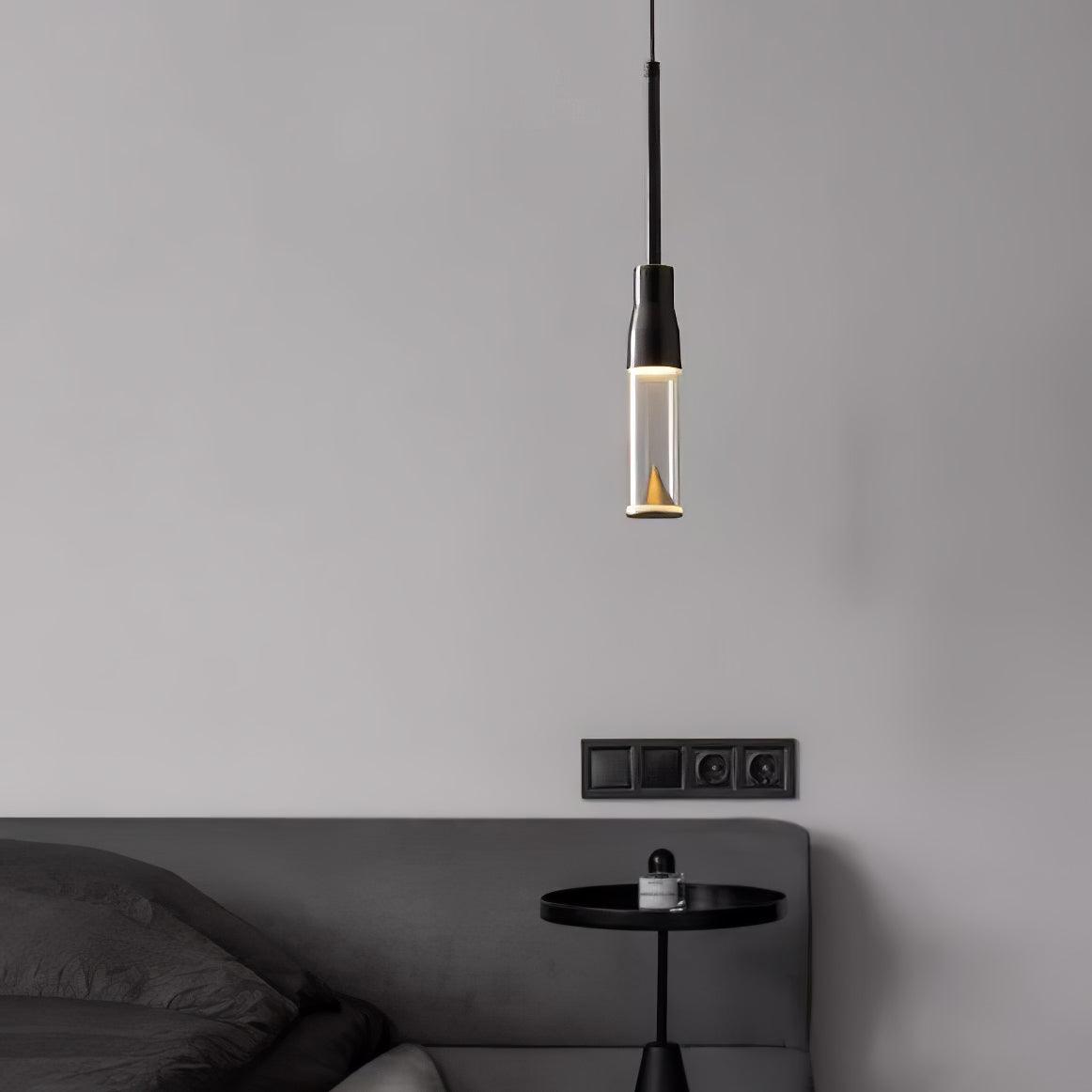 Darelise Lampe suspendue en acrylique avec plaque de chapeau chromée moderne