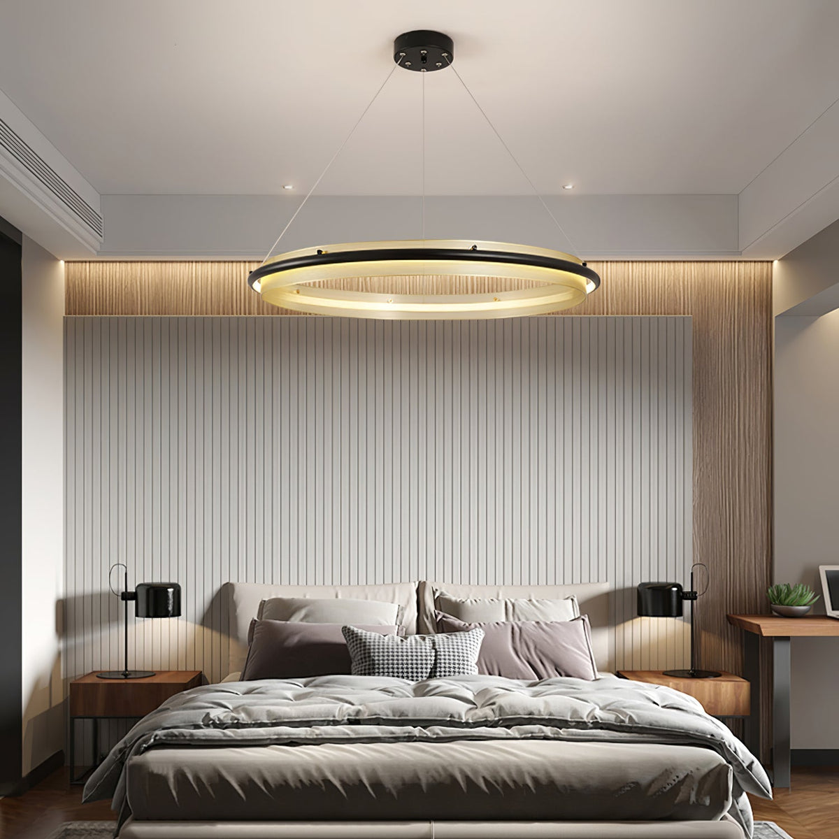 Ivarana Lustre Rond Métal Minimaliste Moderne