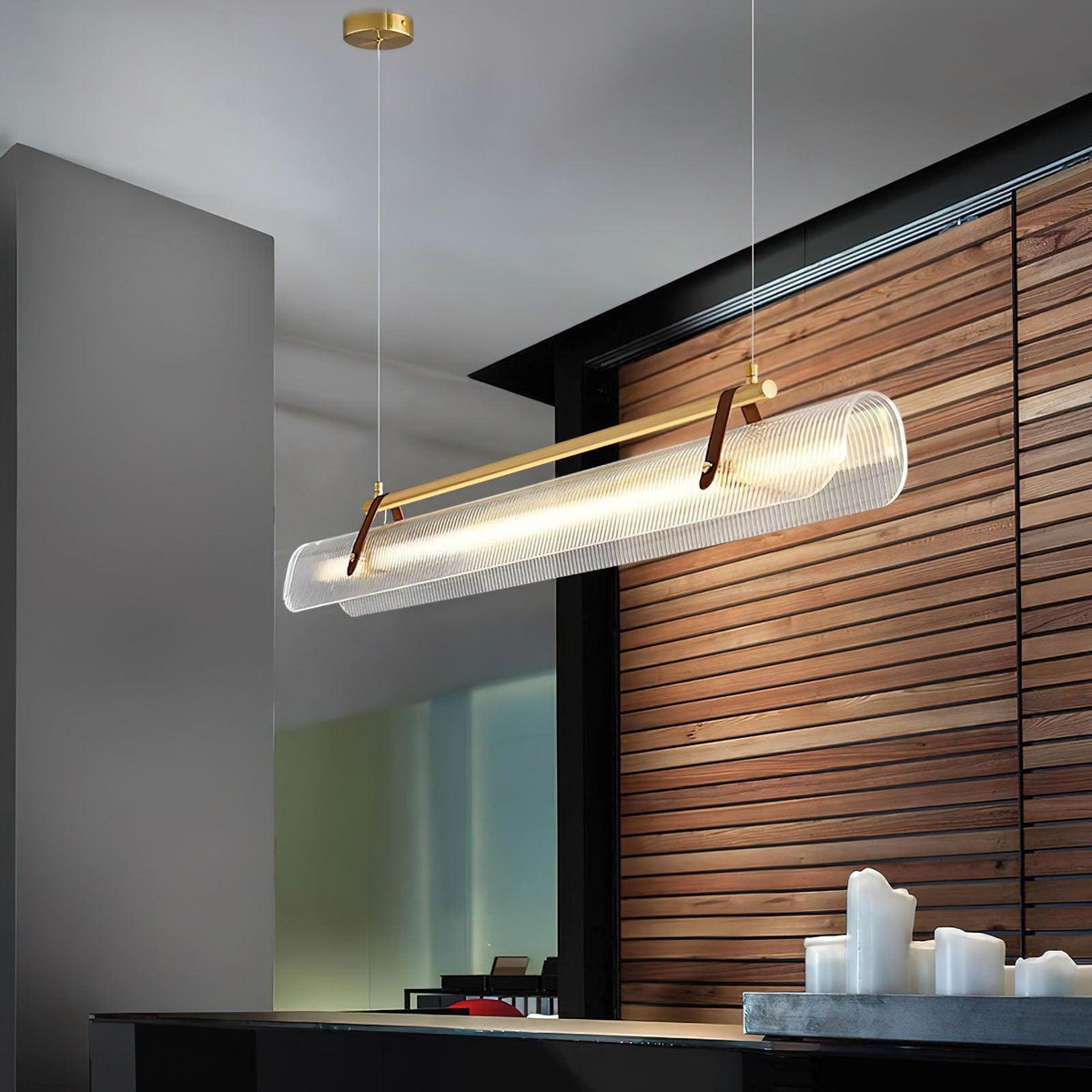 Florelle Suspension Lampe Acrylique Linéaire Moderne pour Salle à Manger