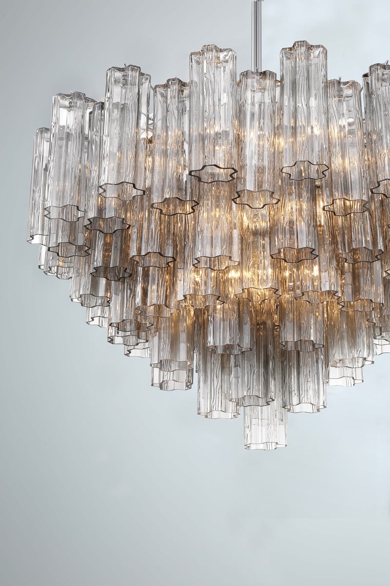 Adria Lustre en Tube de Verre Superposé Ambre