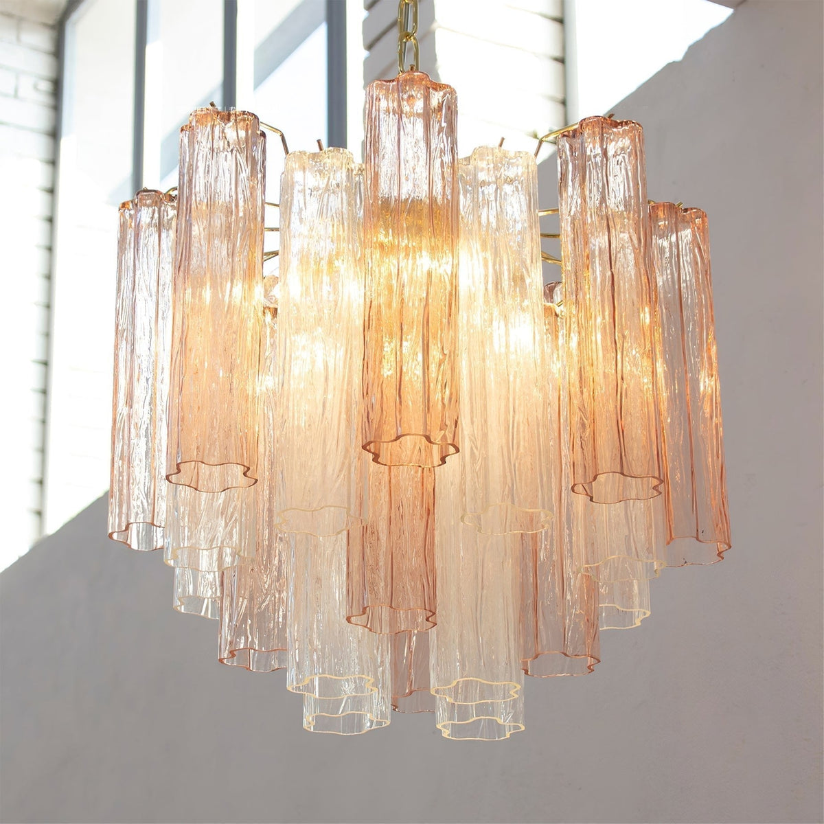 Zoriora Lustre Verre Tube Superposé Luxe