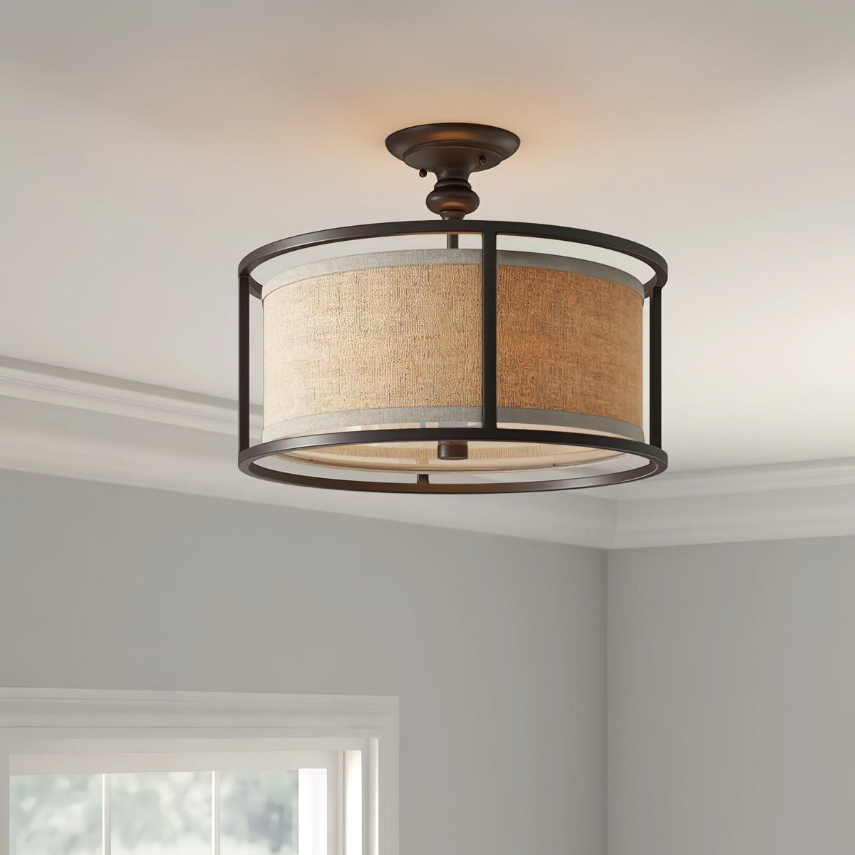 Diagram showing the dimensions of the Addyson Ceiling Lamp.