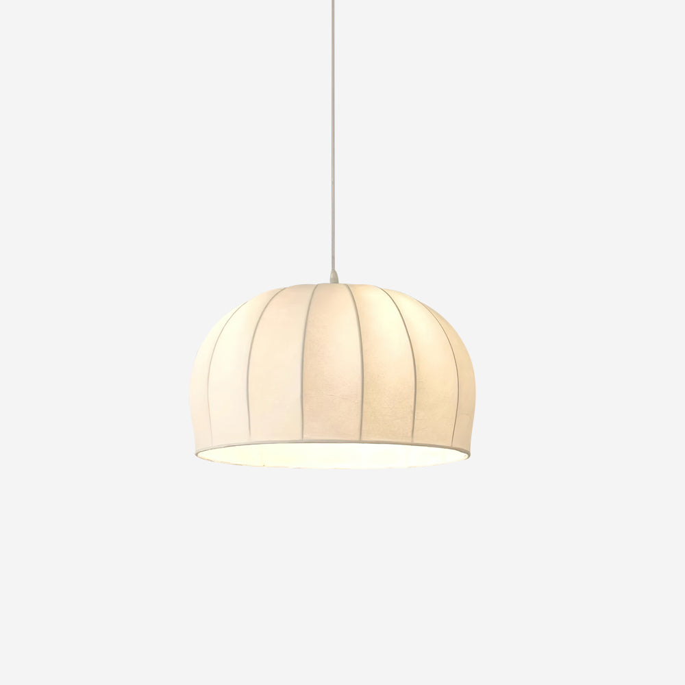 Nova White Fabric Dome Pendant Light-Neutral Decor