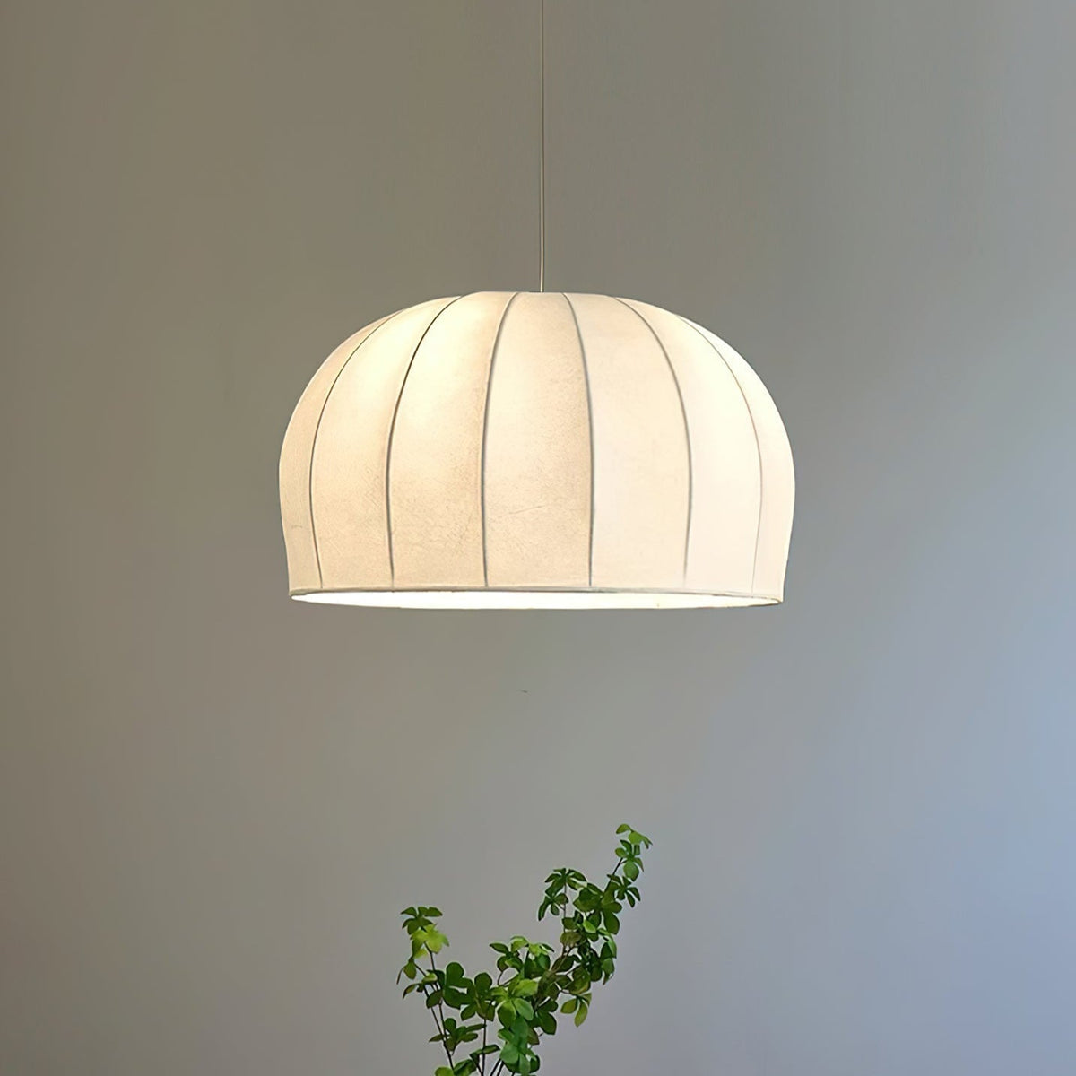 Nova White Fabric Dome Pendant Light-Neutral Decor