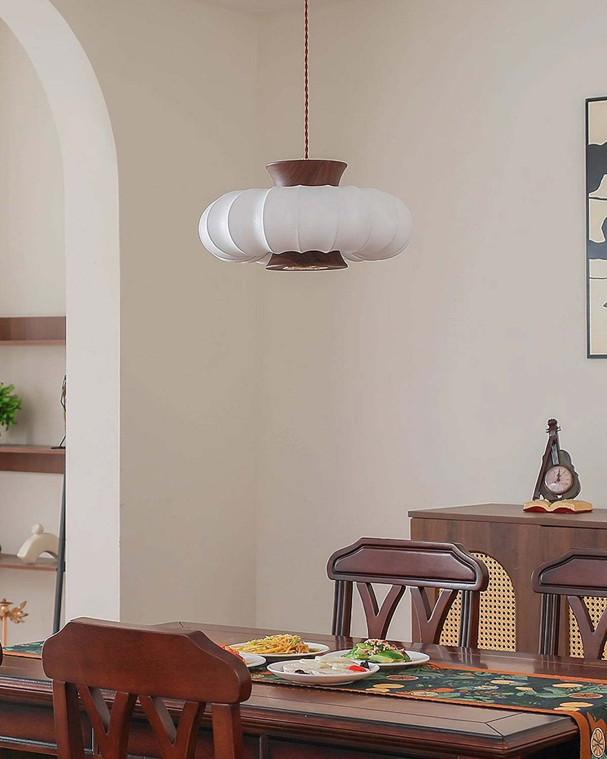 Detail shot of the warm glow from the Aeron Pendant Light.