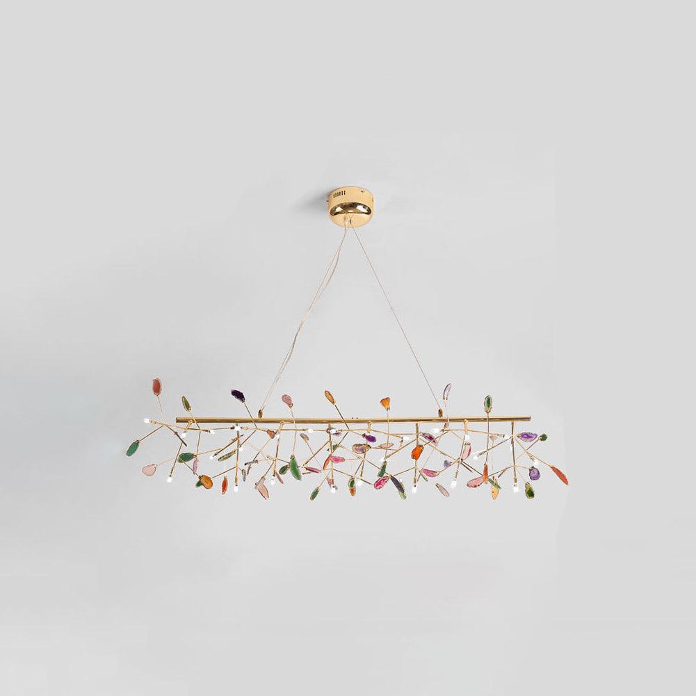 Rivana Lustre Feuille Colorée Bras Dorés