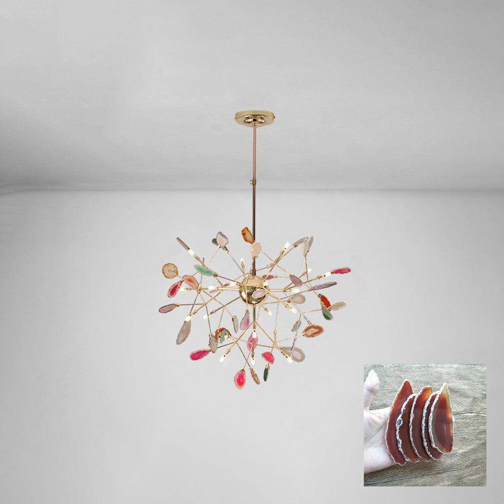 Rivana Lustre Feuille Colorée Bras Dorés