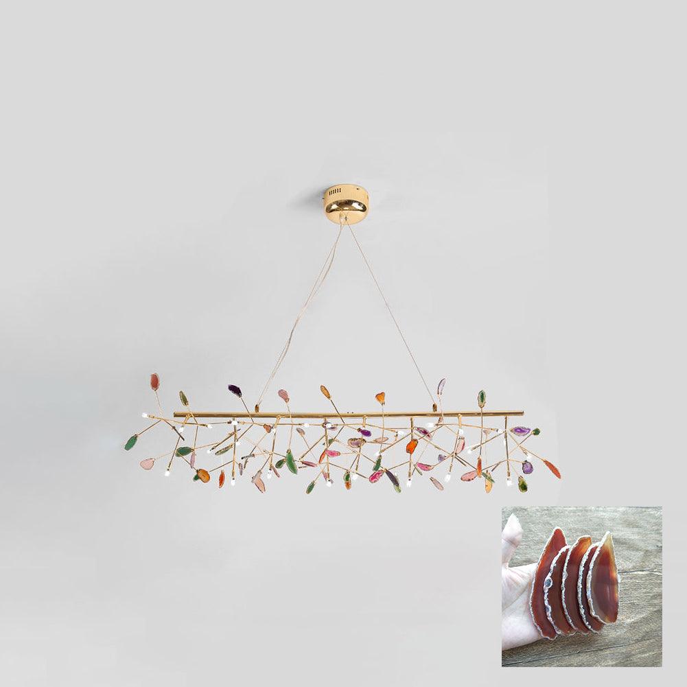 Rivana Lustre Feuille Colorée Bras Dorés