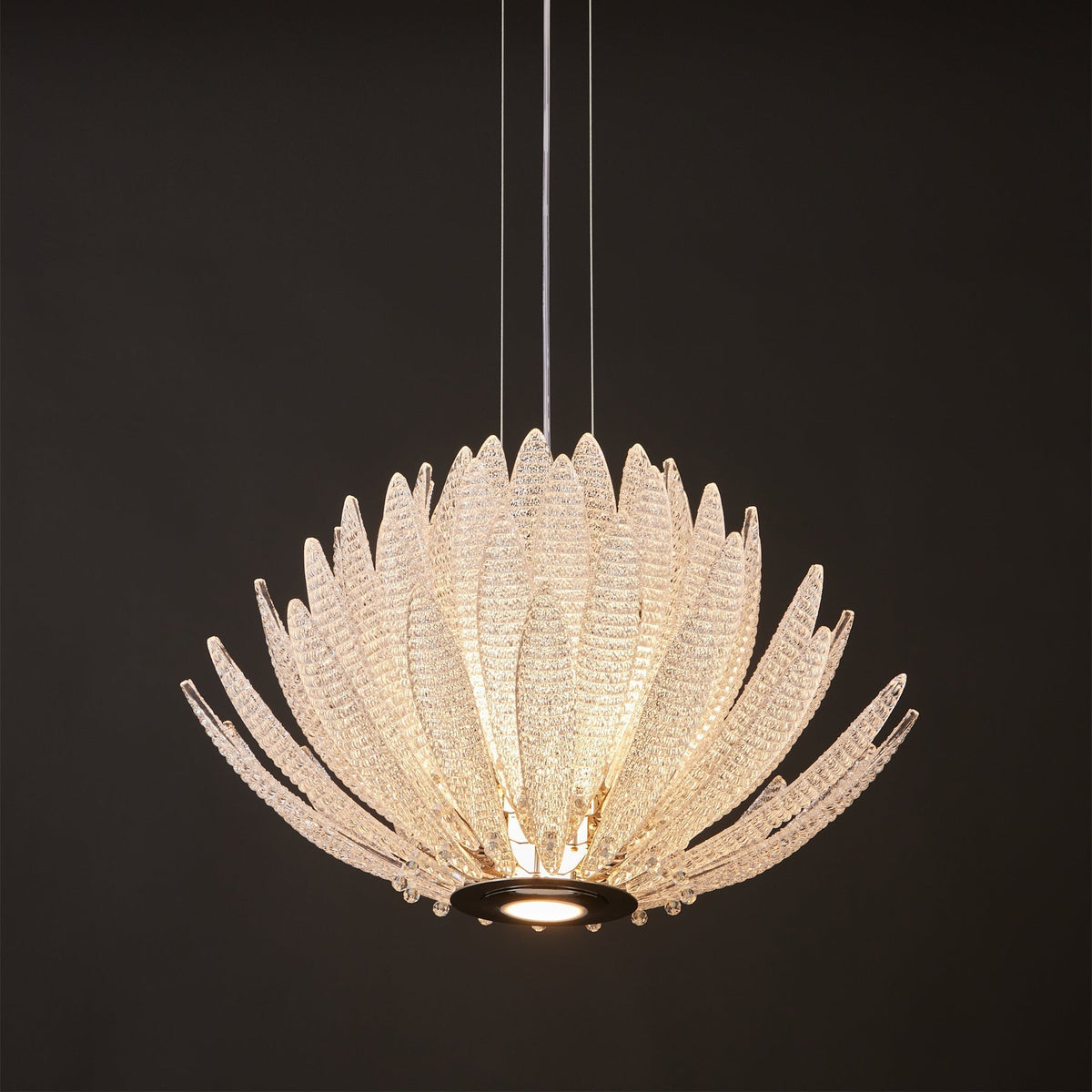 Full view of the largest size option for the Agave Starburst Chandelier.