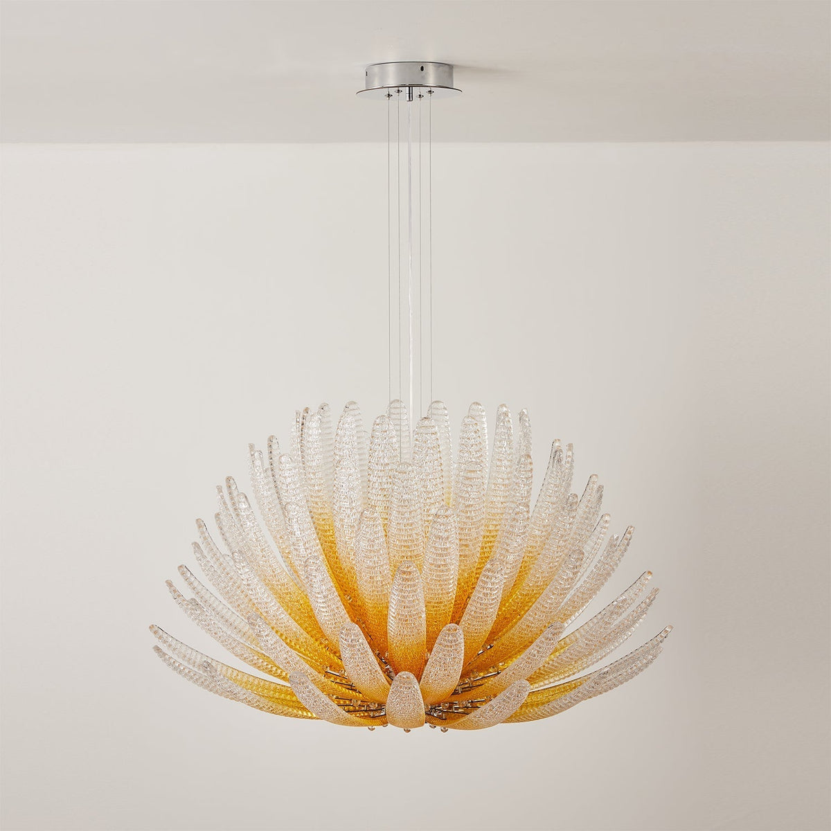 The durable metal frame and structure of the Agave Chandelier.