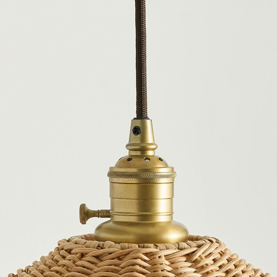 Agoura Pendant Light shown unlit to highlight its natural texture.