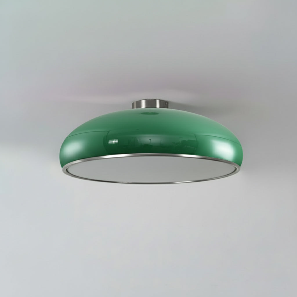 Sleek black version of the Aicia Ceiling Light against a white ceiling.