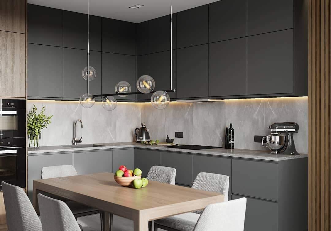 Finnise Lustre en Verre avec Structure en Acier Noir Linéaire