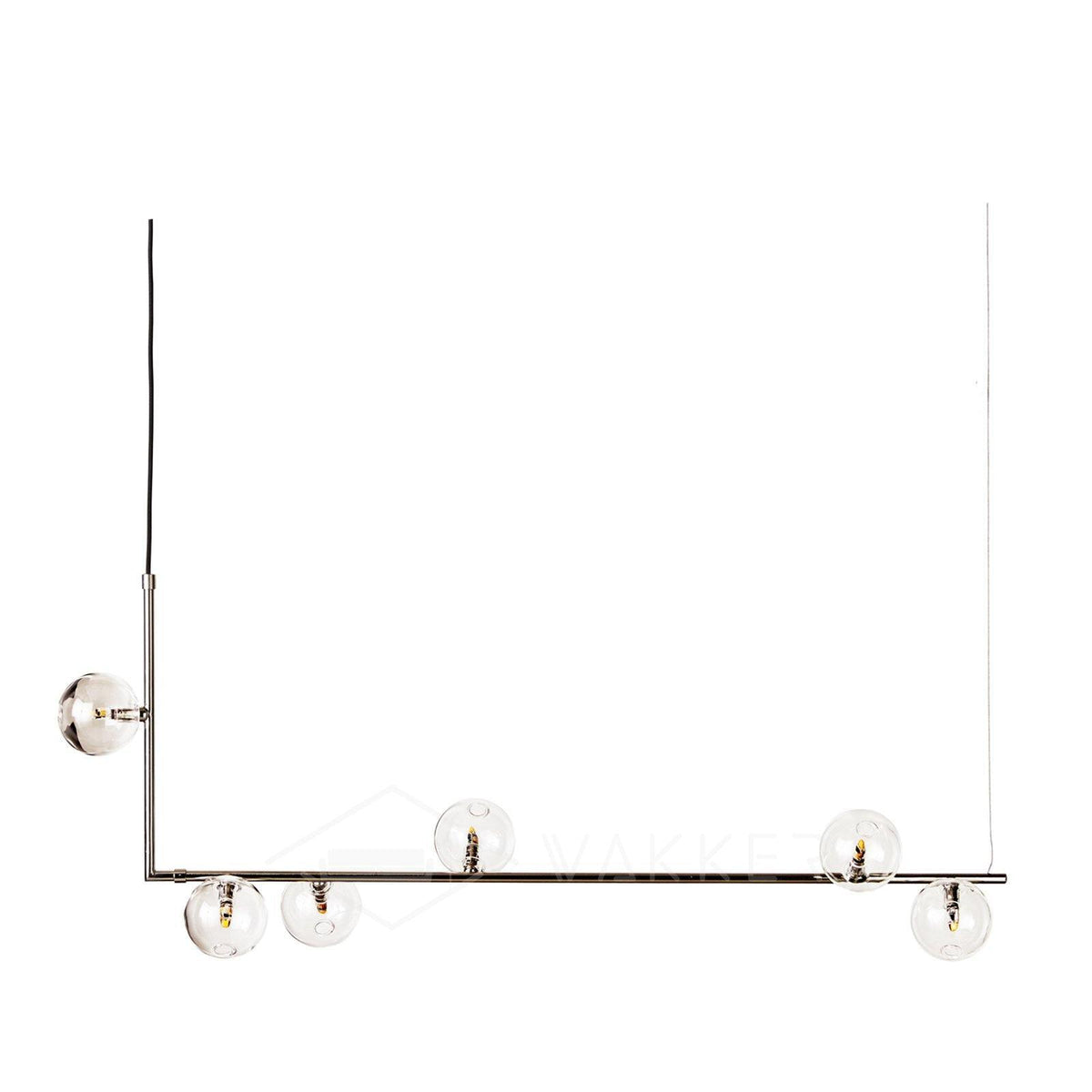 Finnise Lustre en Verre avec Structure en Acier Noir Linéaire