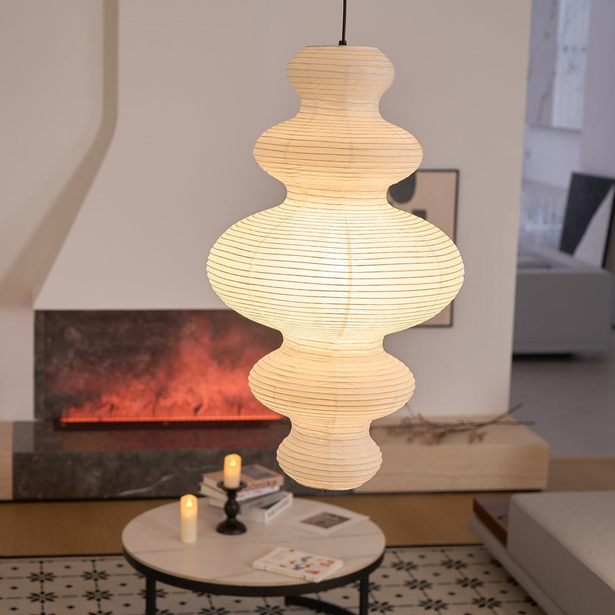 Akari Juni Pendant Lamp-Neutral Decor
