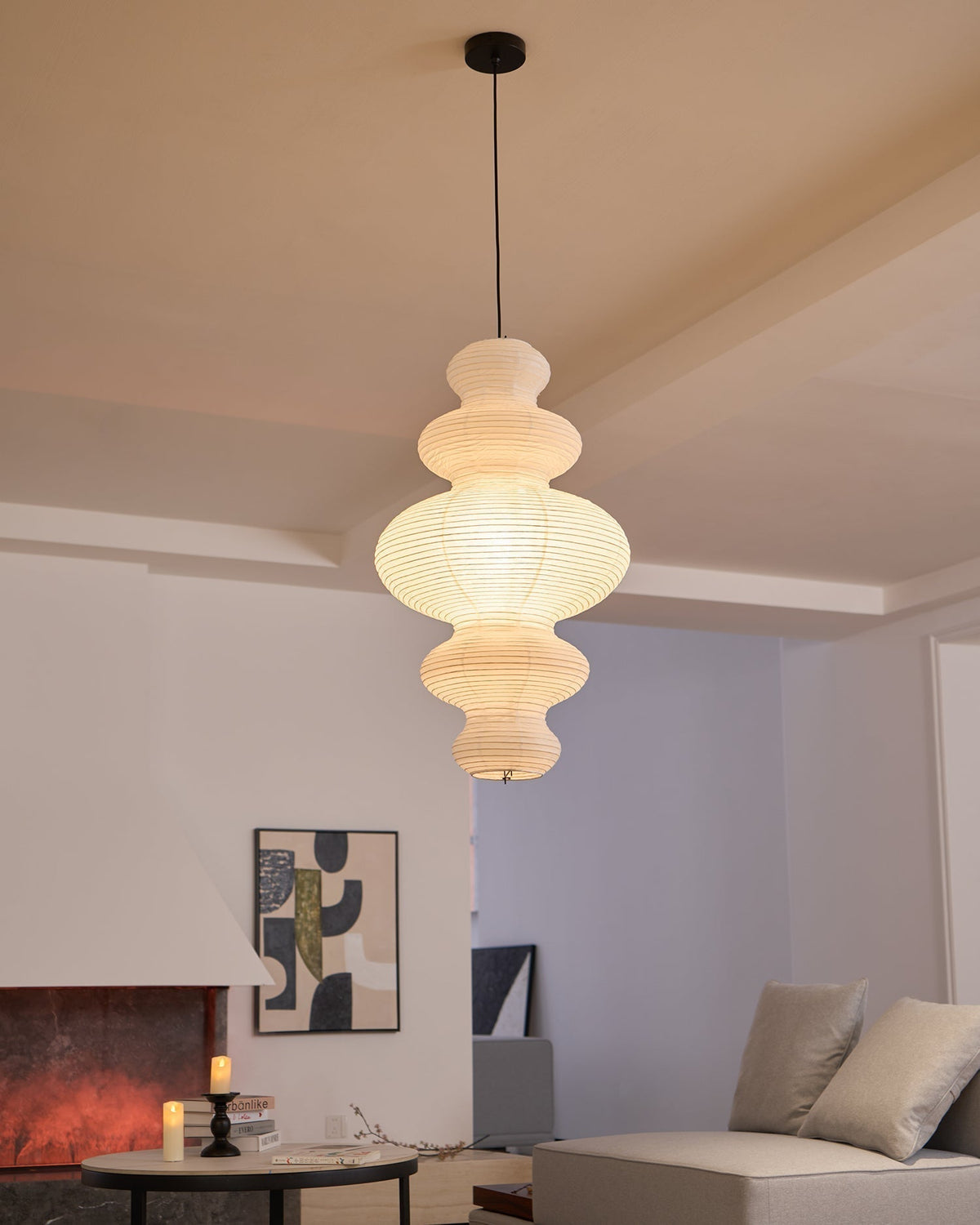 Akari Juni Pendant Lamp-Neutral Decor