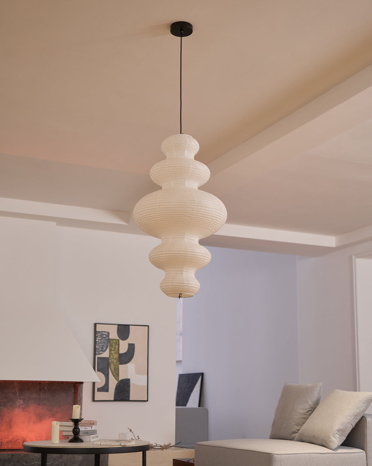 Akari Juni Pendant Lamp-Neutral Decor