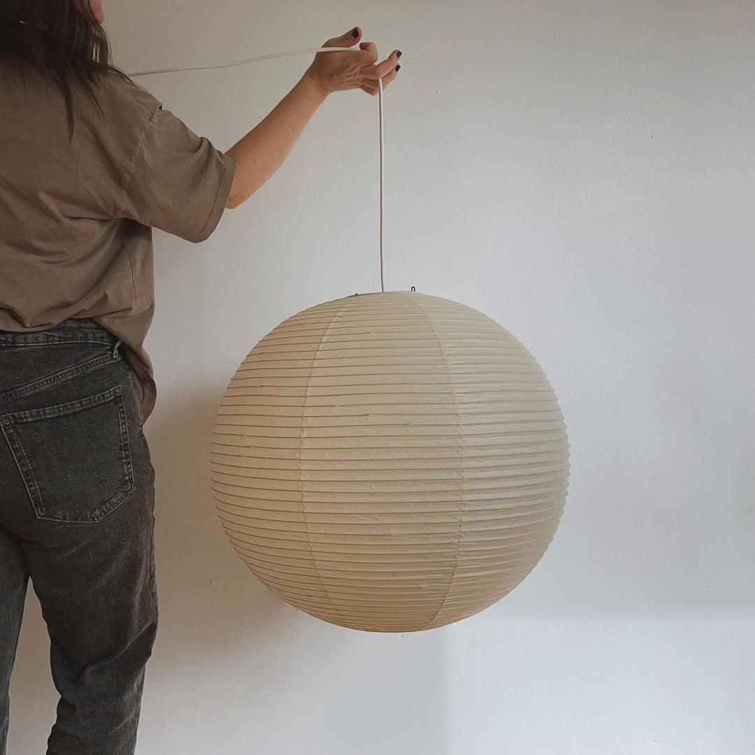 Perrona Suspension Bambou Papier Washi Ronde