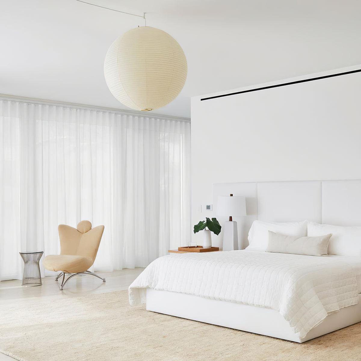 Perrona Suspension Bambou Papier Washi Ronde