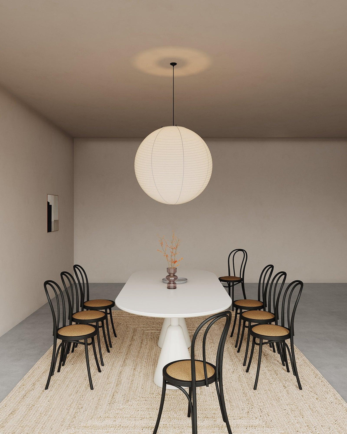 Perrona Suspension Bambou Papier Washi Ronde