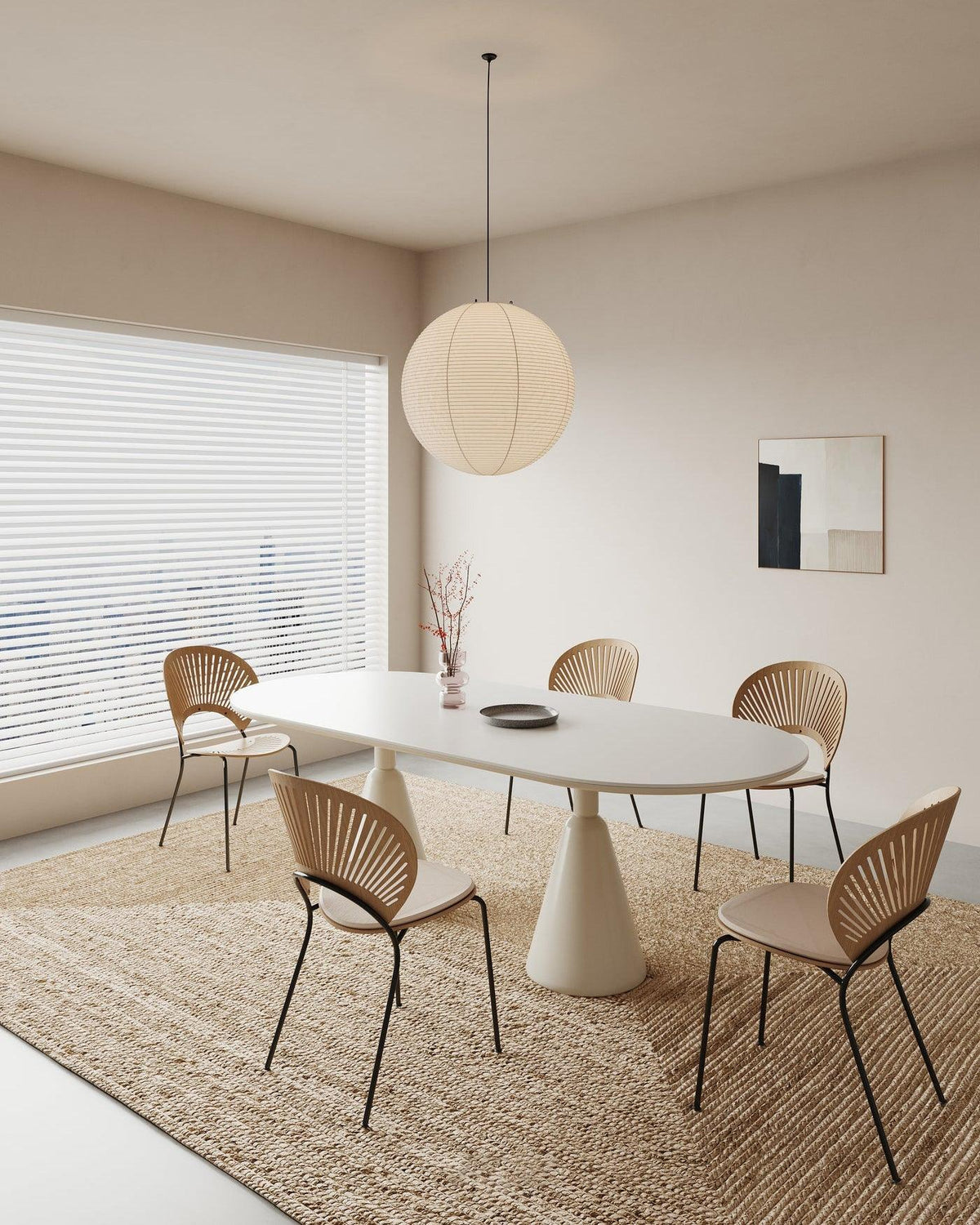Perrona Suspension Bambou Papier Washi Ronde