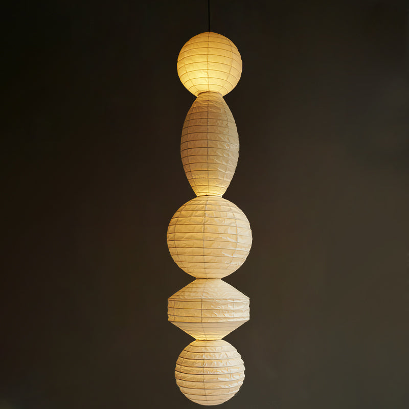 Nami Suspension lanterne en papier style wabi-sabi
