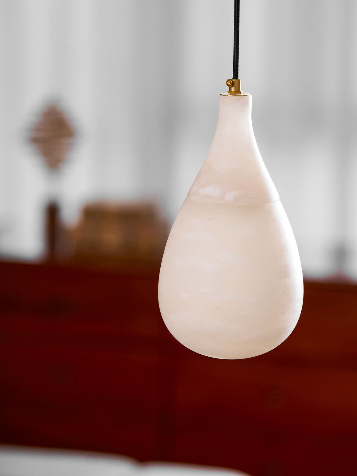 Alabaster Raindrop Pendant Light-Neutral Decor