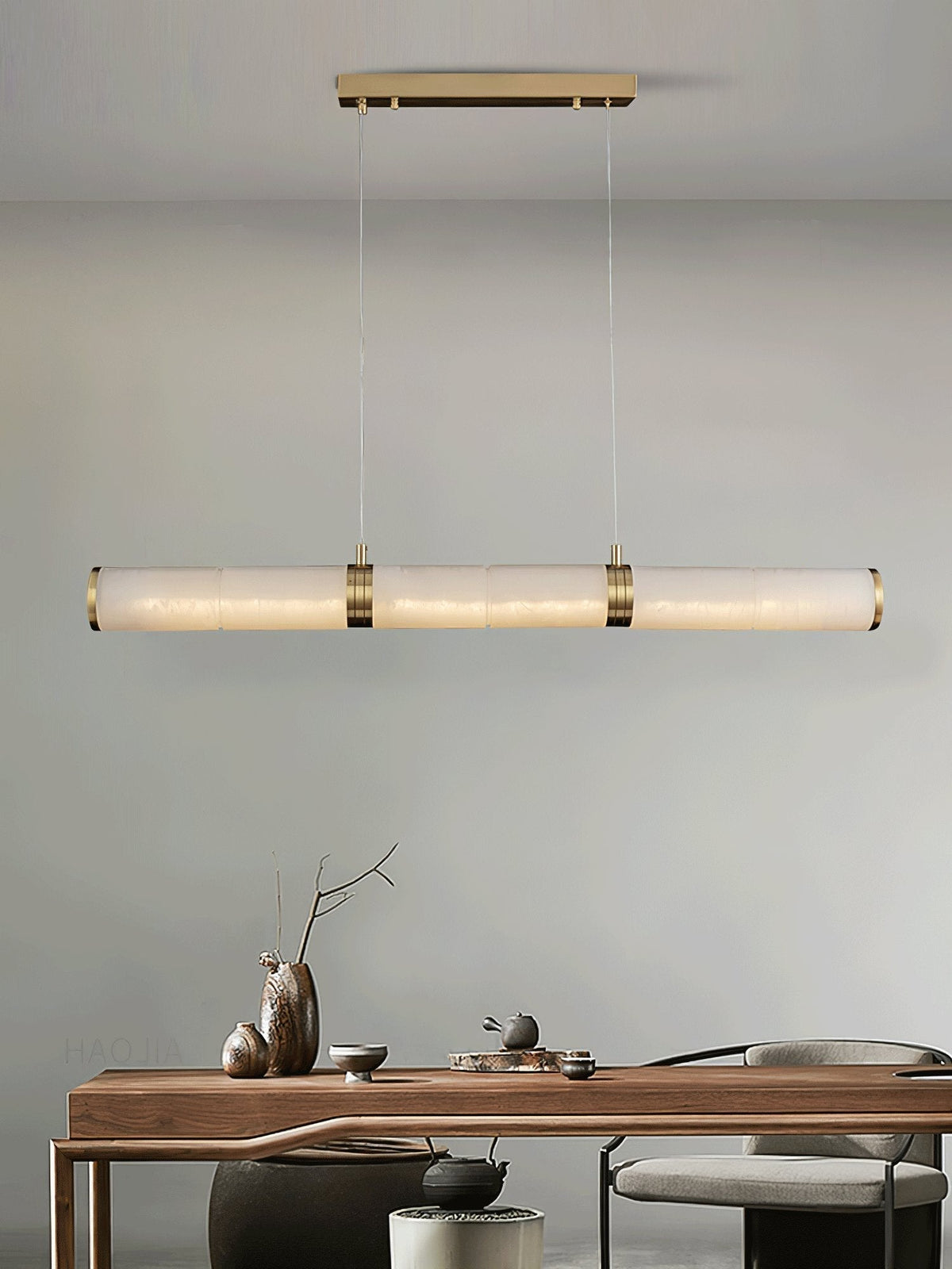 Eira Minimaliste Albâtre Linéaire Pendentif Lumière