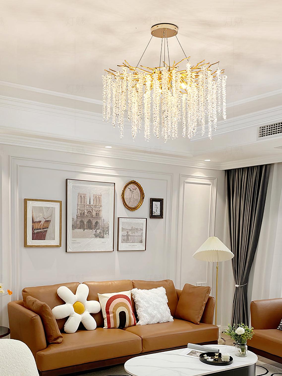 Noraine Lustre Doré Cristal Branche Élégant