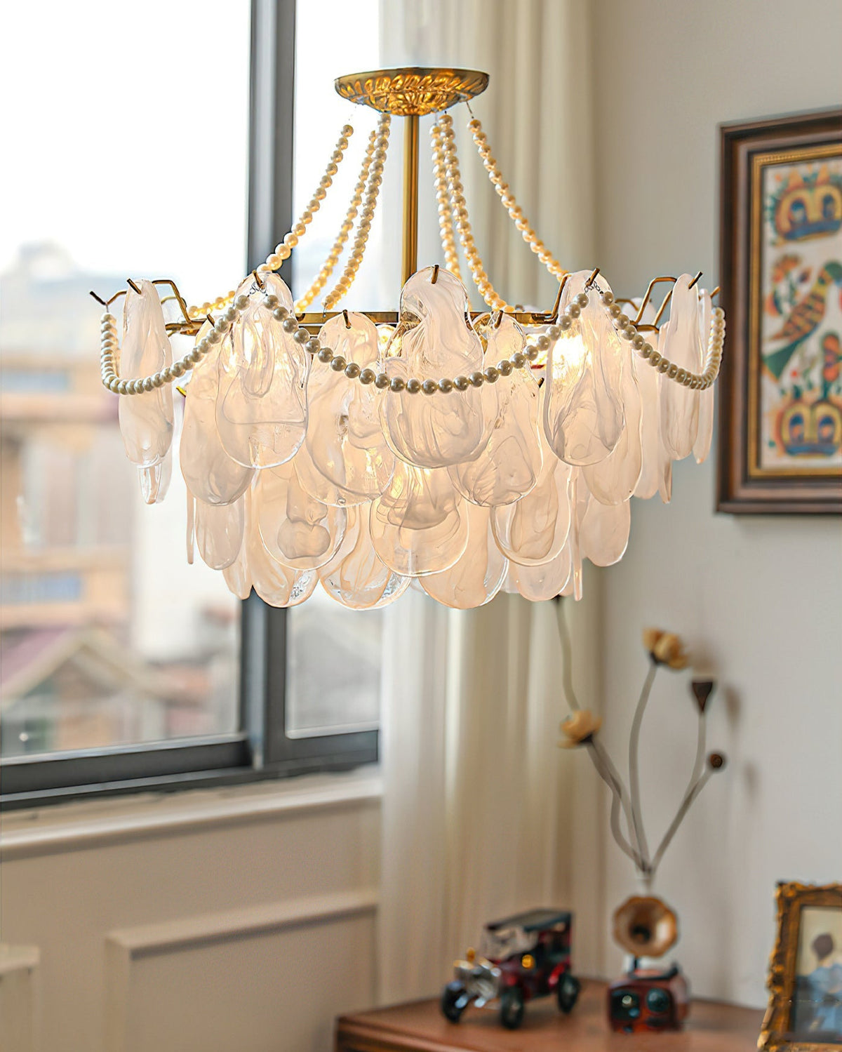 Alessia Chandelier Model B with a distinct petal arrangement.