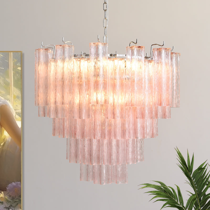 The Alistair Chandelier illuminating a modern dining room.