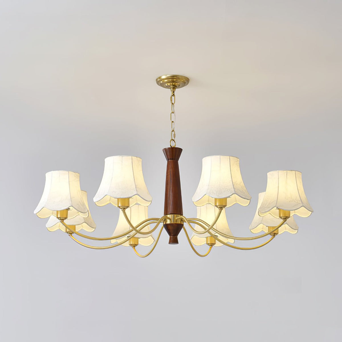 Taleria Lustre Laiton Tissu Bras Courbés